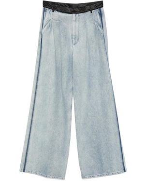 forte_forte Geplooide Jeans Met Zijstreep - Blauw