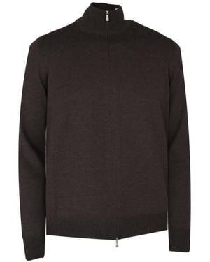 Tagliatore Zip-Up High-Neck Jumper - Black