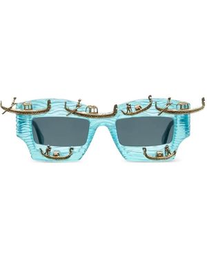 Kuboraum Eckige X6 Sonnenbrille - Blau