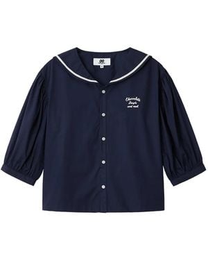 Chocoolate Chemise À Boutonnière Sur Le Devant - Blue