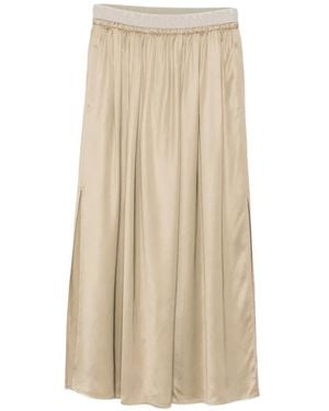 Peserico Slit Midi Skirt - Natural