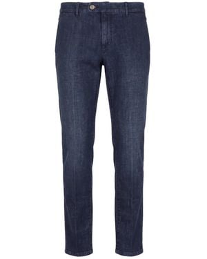 Slowear Logo-Patch Slim-Cut Jeans - Blue