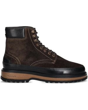 GANT Clafton Lace-Up Panelled Boots - Black