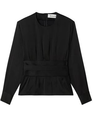 Rohe Pleated Belted Top - Black