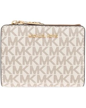 MICHAEL Michael Kors Monogram Zip-Around Wallet - Natural