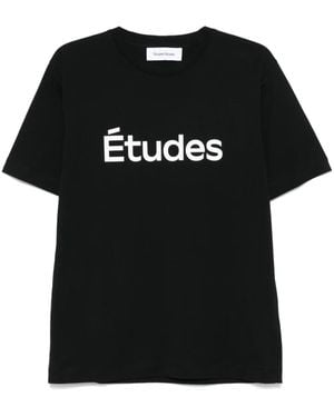 Etudes Studio Logo-Print T-Shirt - Black