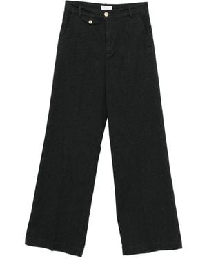 40 Weft Pantalones Con Pinzas - Negro