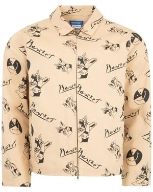 Market Smiley Cubism Patterned Jacket - Natural