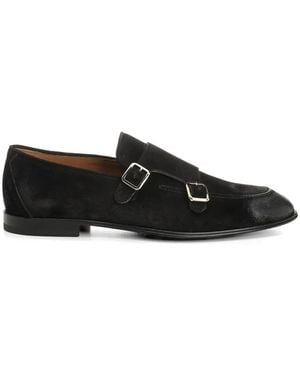 Corvari Double-Buckle Suede Shoes - Black