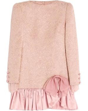Valentino Garavani Floral-Jacquard Ruffled Dress - Pink