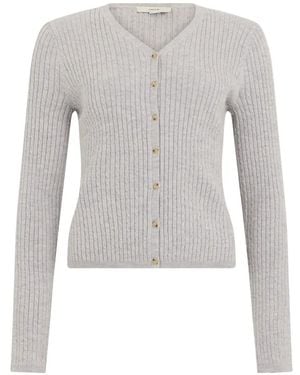 Vince Cable-Knit Button-Up Cardigan - White
