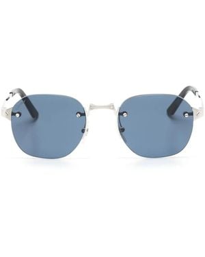 Cartier リムレス ラウンドサングラス - ブルー