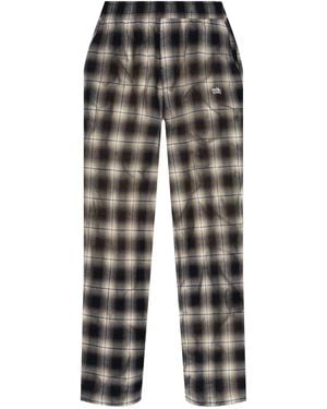 MISBHV Pantalones rectos a cuadros - Gris