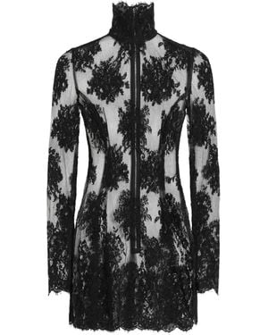 Dolce & Gabbana Vestido corto con cuello alto - Negro