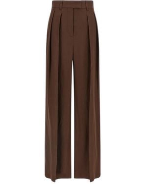 Brunello Cucinelli Linen Blend Sartorial Pants - Brown