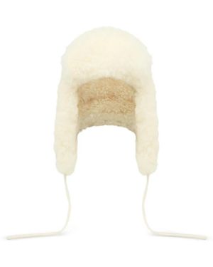 Yves Salomon Lambskin Hat - White