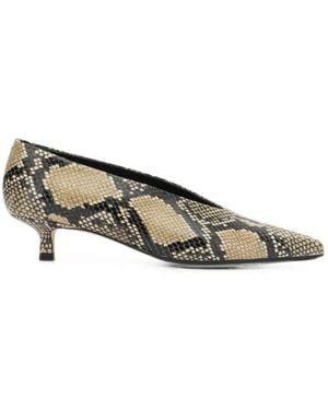 Aeyde Clara Snake-Print Court Shoes - Metallic
