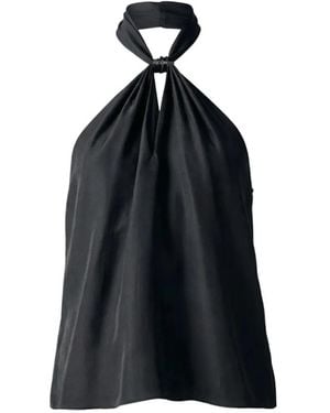 Toccin Everlee Halterneck Knotted Blouse - Black