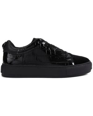 Kurt Geiger Croc Head Lace-Up Trainers - Black