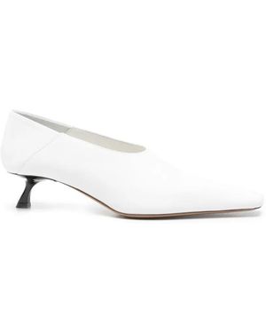 Sportmax Escarpins À Bout Carré - White