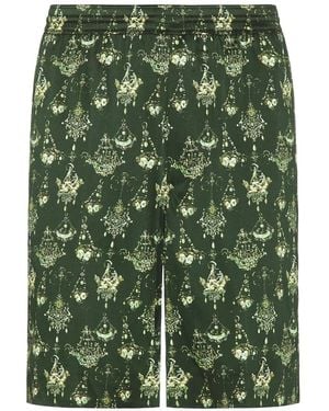 Givenchy Seidenshorts Mit Chandelier-Print - Grün
