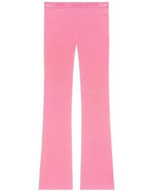Courreges Vinyl And Ribbed Knit Flare Trousers - Pink