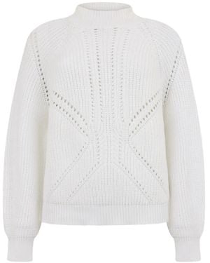 Moorer Pointelle-Knit High-Neck Sweater - White