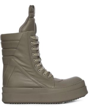 Rick Owens Mega Geobasket Leather High-Top Trainers - Grey