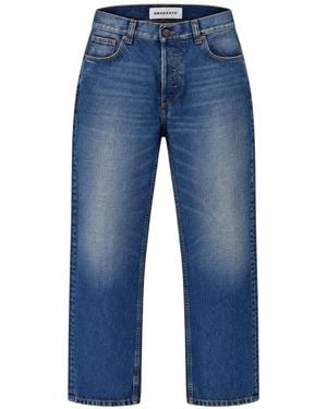 Amaranto Faded-Effect Straight-Leg Jeans - Blue