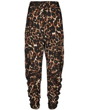 Tessitura Pantalon Fuselé Twisted À Imprimé Léopard - Black