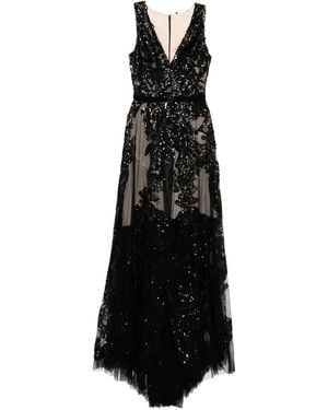 Saiid Kobeisy Embroidered Maxi Dress - Black