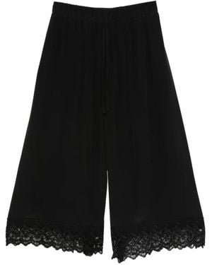Simone Rocha Lace-Trim Cropped Pants - Black