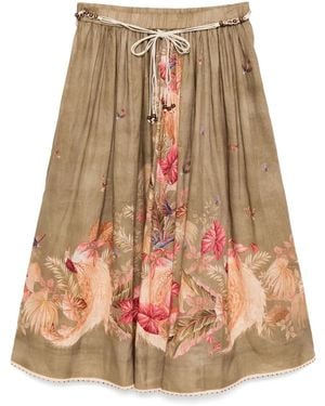 Zimmermann Ascension Midi Skirt - Natural