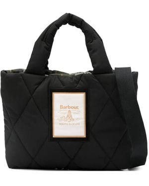 Barbour キルティング ハンドバッグ - ブラック