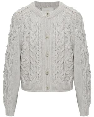 Lisa Yang Winrose Cardigan Mit Zopfmuster - Grau