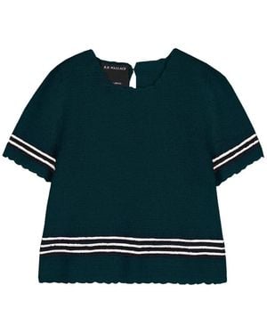 B.B. Wallace Turrel Striped Wool Top - Blue