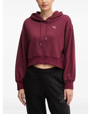 PUMA Cropped Logo-Embroidered Hoodie