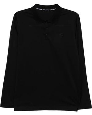 Karl Lagerfeld Poloshirt Mit Logo-Stickerei - Schwarz