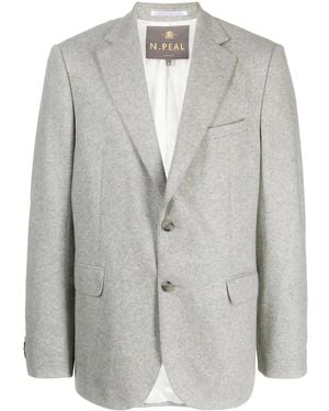 N.Peal Cashmere Mélange Single-Breasted Blazer - Grey