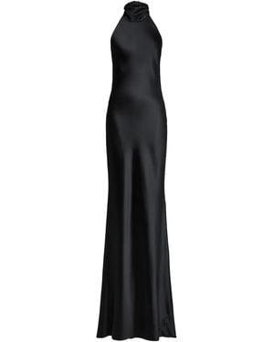 Ralph Lauren Satin-Finish Sleeveless Gown - Black