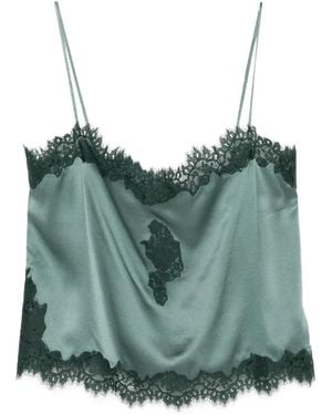 Doen Haut Avelaine Bordé De Dentelle - Green