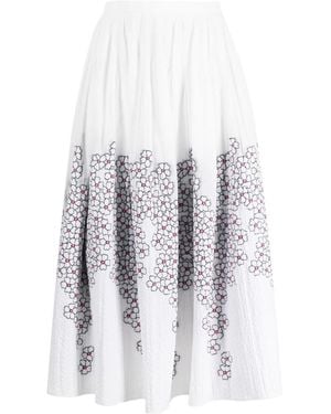 Gemy Maalouf Floral-Print Jacquard Midi Skirt - White