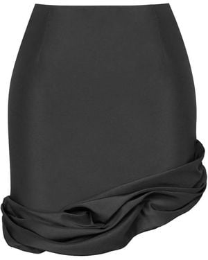 POST MERIDIEM Wave-Detail Mini Skirt - Black