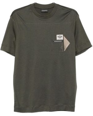 Emporio Armani Patch-embellished T-shirt - グリーン