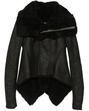 Rick Owens Asymmetrische Naska Jacke Mit Shearling - Schwarz