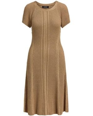 Ralph Lauren Cable-Knit Ribbed Midi Dress - Natural