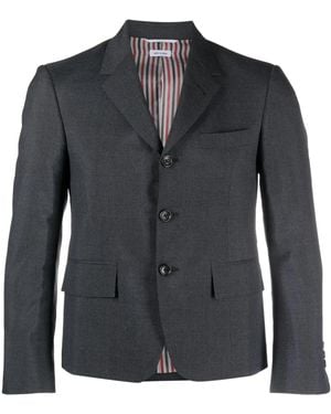Thom Browne Single-Breasted Wool Blend Blazer - Black