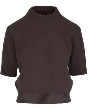 KHAITE Davin ショートスリーブ セーター - ブラウン