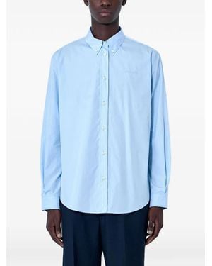 Miu Miu Button-Down Cotton-Poplin Shirt - Blue