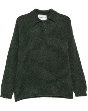 Amaranto Maglione Con Colletto Polo - Verde